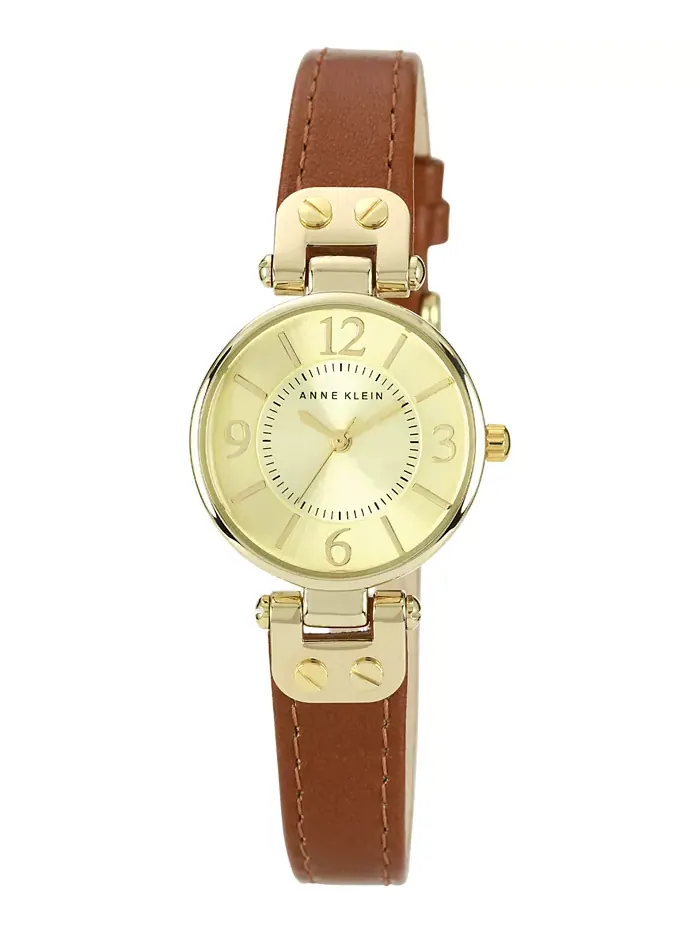 Женские кожаные часы с ремешком коричневого цвета 10-9442CHHY Anne Klein