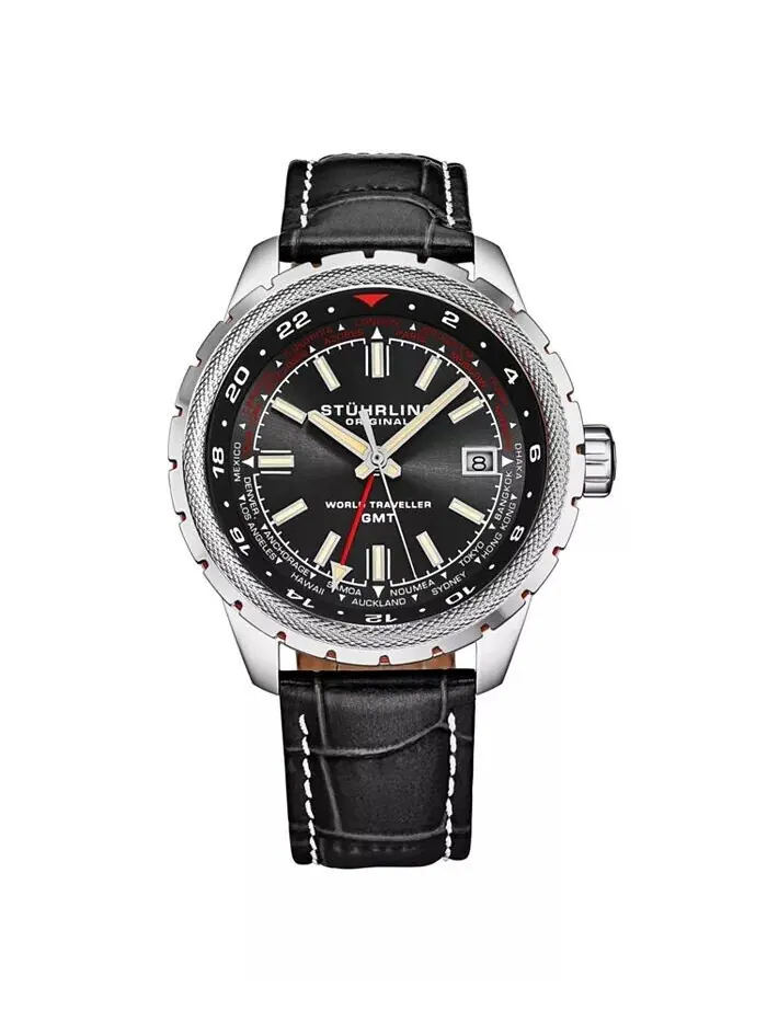 Часы Global Voyager 1014 GMT 42 мм с мировым таймером Stuhrling