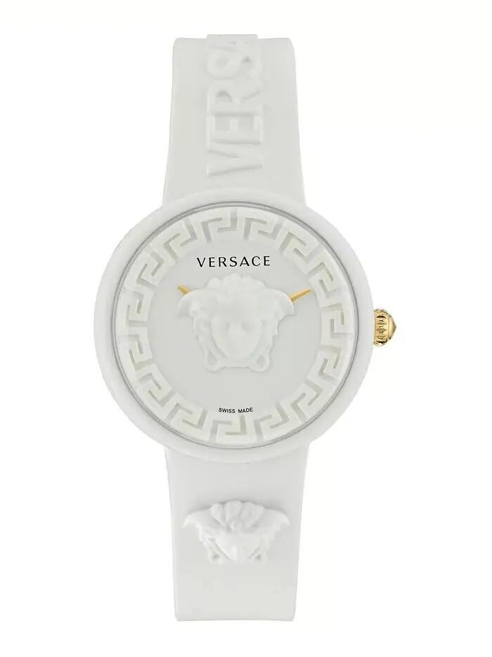 Женские швейцарские часы Medusa Pop с белым силиконовым ремешком, 39 мм Versace — изображение 2 из 9