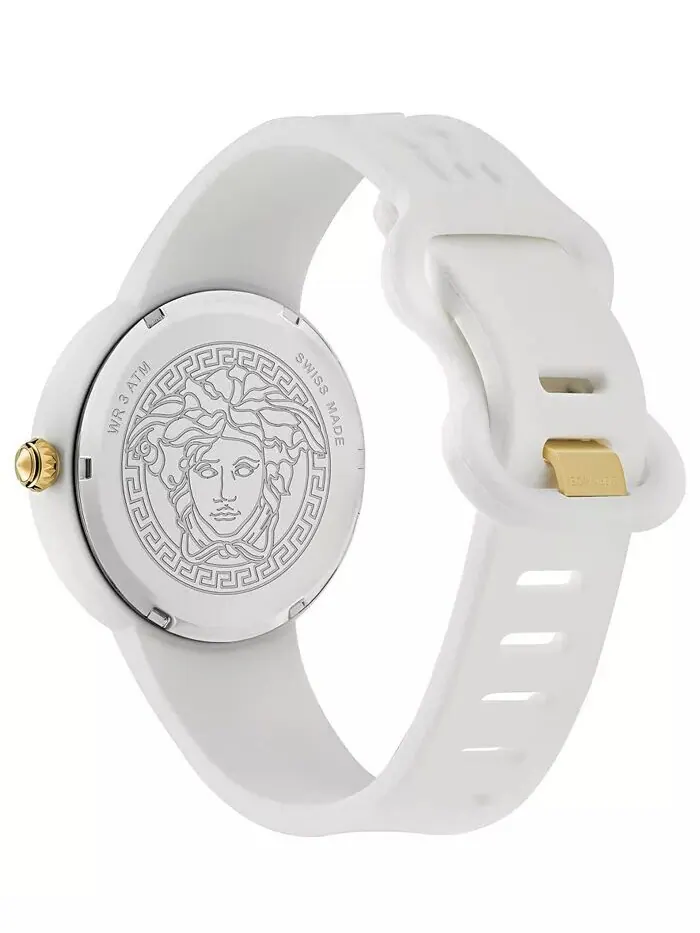 Женские швейцарские часы Medusa Pop с белым силиконовым ремешком, 39 мм Versace — изображение 4 из 9