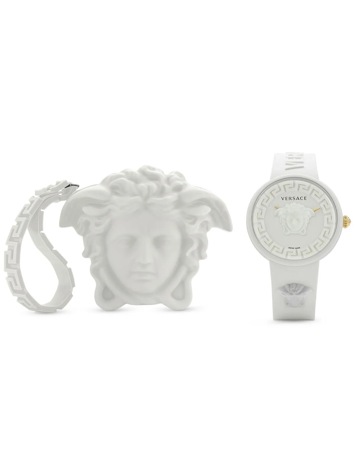 Женские швейцарские часы Medusa Pop с белым силиконовым ремешком, 39 мм Versace — изображение 4 из 9, оттенок белый