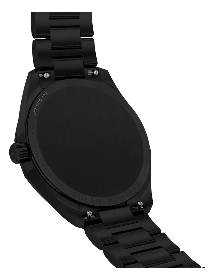 Мужские часы Swiss PRC 100 Solar Quartz на стальном браслете с черным покрытием, 39 мм Tissot — изображение 5 из 8