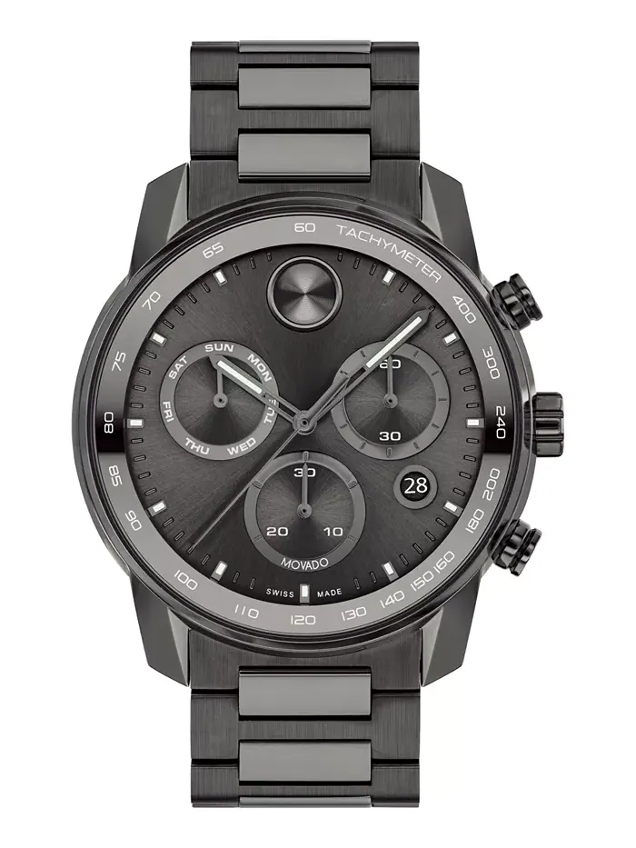 Мужские часы Bold Verso Gunmetal с браслетом из ионированного стального покрытия, 44 мм Movado — изображение 1 из 3