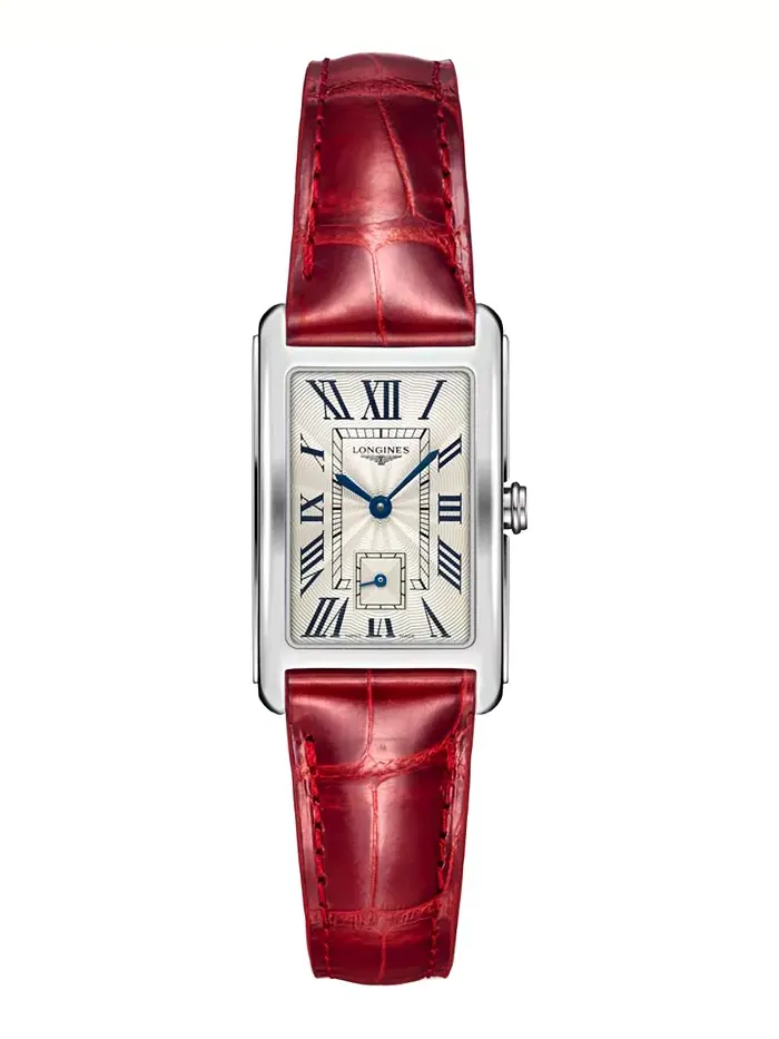 Женские часы Swiss DolceVita с красным кожаным ремешком, 23x37 мм Longines — изображение 1 из 4