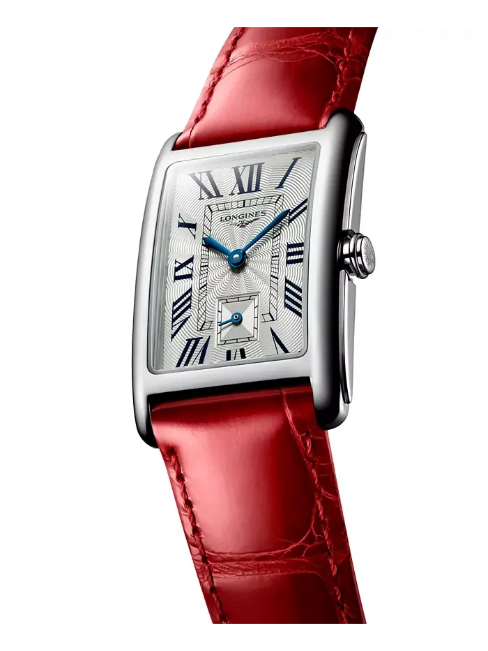 Женские часы Swiss DolceVita с красным кожаным ремешком, 23x37 мм Longines — изображение 3 из 4