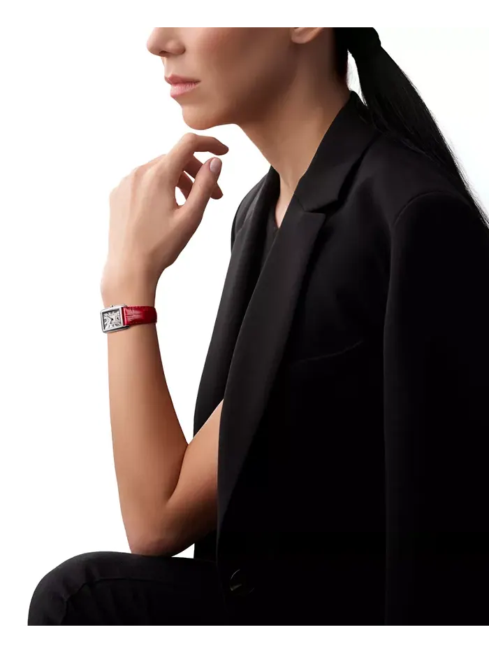 Женские часы Swiss DolceVita с красным кожаным ремешком, 23x37 мм Longines — изображение 4 из 4