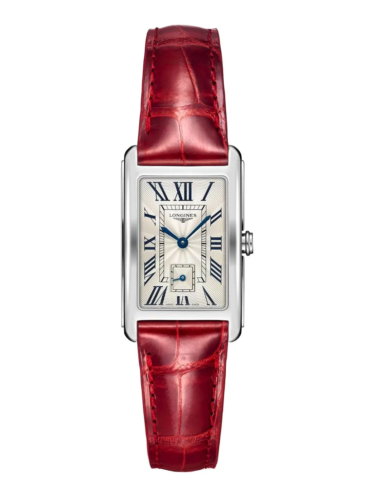 Женские швейцарские часы DolceVita с красным кожаным ремешком 23x37 мм Longines — изображение 1 из 4, оттенок серебряный