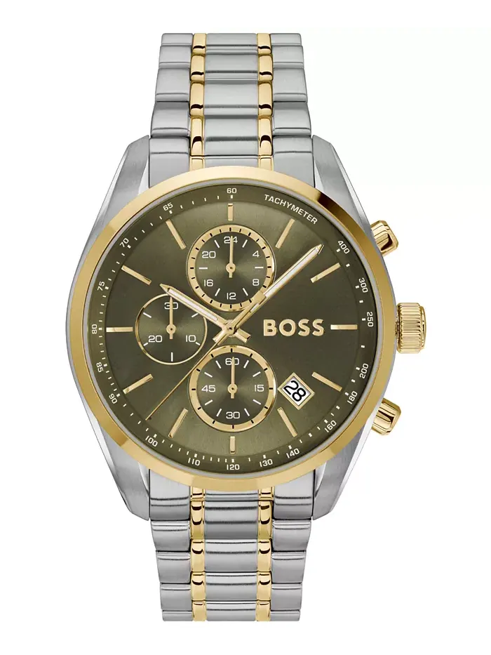 Мужские часы Grand Prix 44 Quartz Chronograph с хронографом, кварцевые, двухцветные из нержавеющей — изображение 1 из 3