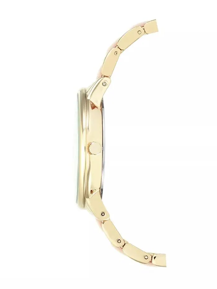 Женские золотистые румяные часы-браслет с звеньями, 37 мм Anne Klein — изображение 3 из 5