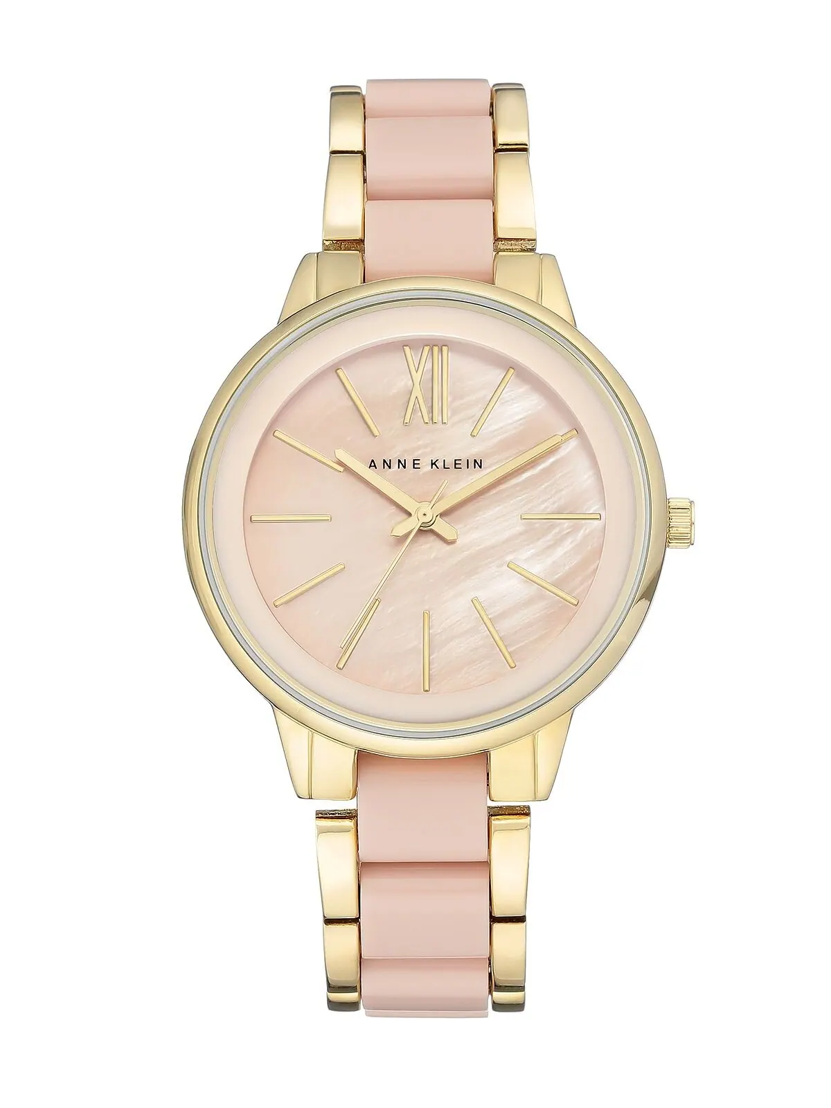Женские золотистые румяные часы-браслет с звеньями, 37 мм Anne Klein