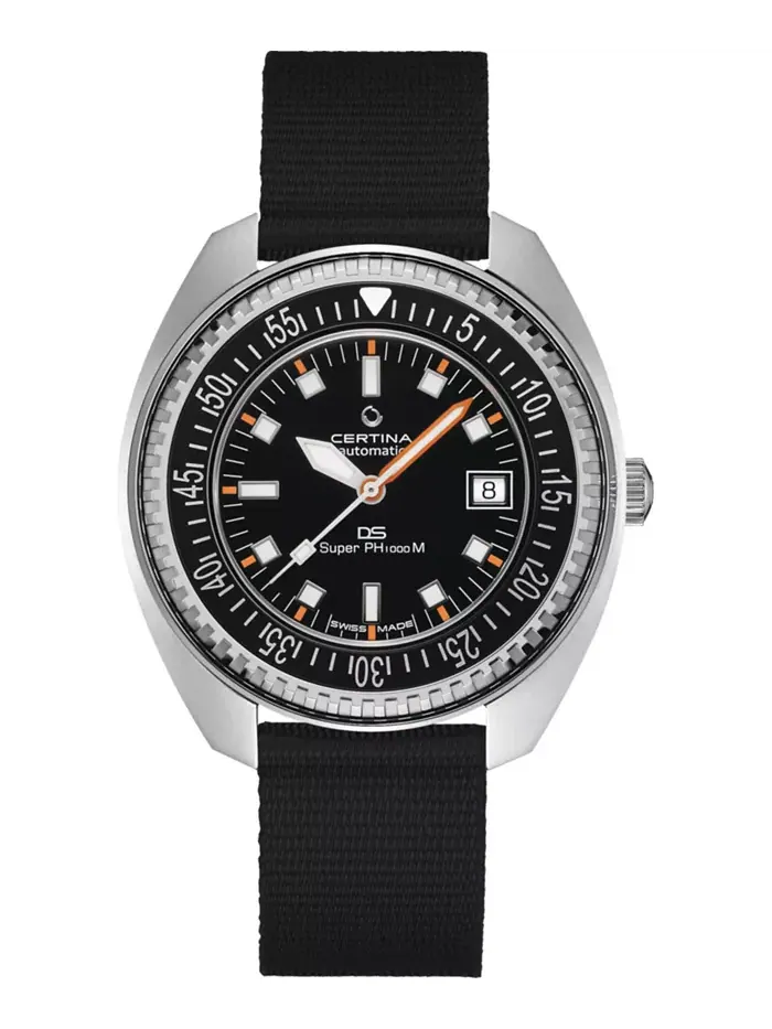 Мужские автоматические часы Swiss Automatic DS PH1000M Powermatic 80 с черным синтетическим — изображение 1 из 4