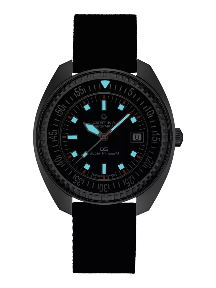 Мужские автоматические часы Swiss Automatic DS PH1000M Powermatic 80 с черным синтетическим — изображение 4 из 4