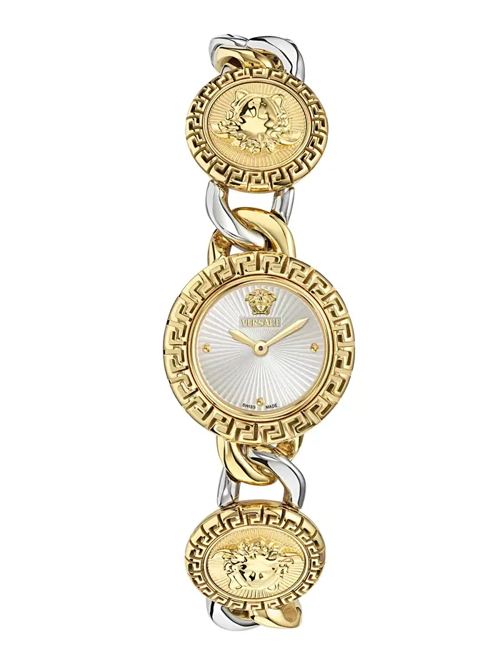 Женские часы Swiss La Greca Stud Icon с двухцветным браслетом-цепочкой 28mm Versace — изображение 1 из 3