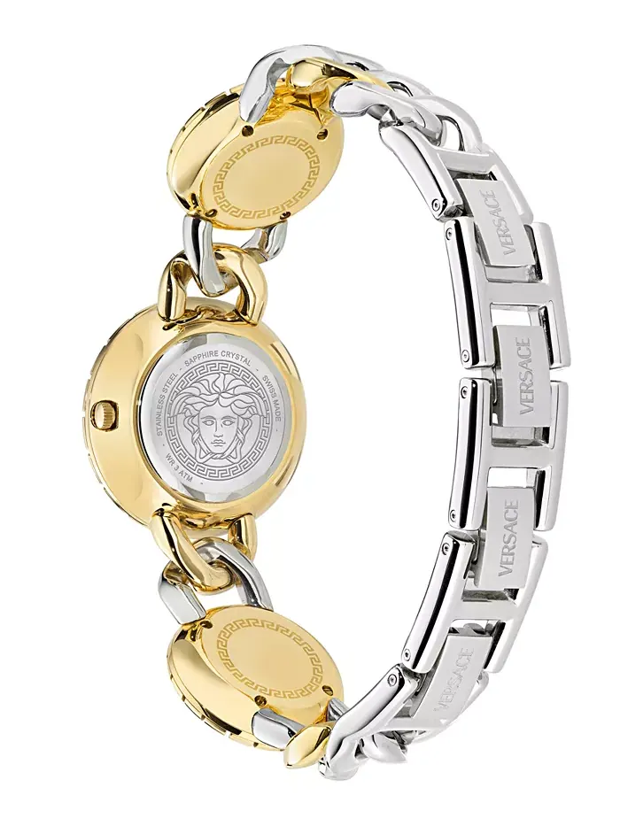 Женские часы Swiss La Greca Stud Icon с двухцветным браслетом-цепочкой 28mm Versace — изображение 3 из 3