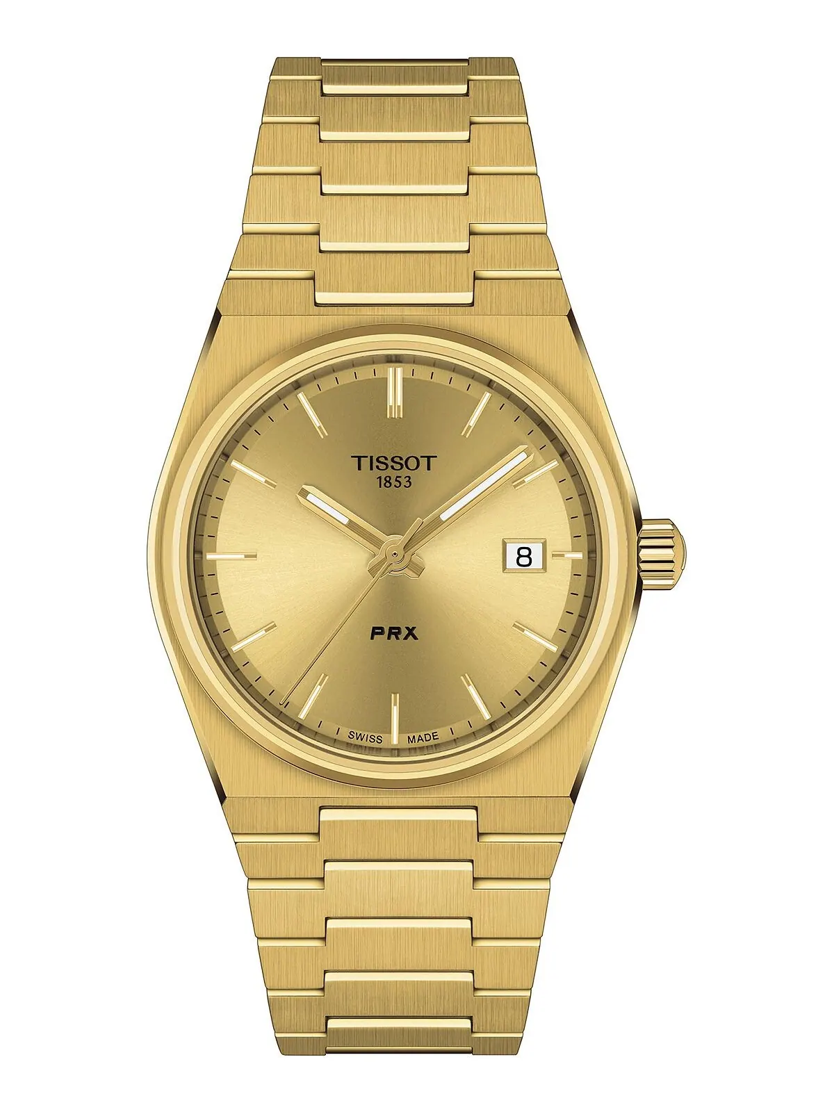 Часы-унисекс PRX с золотистым браслетом из нержавеющей стали, 35 мм Tissot — изображение 1 из 4, оттенок золото