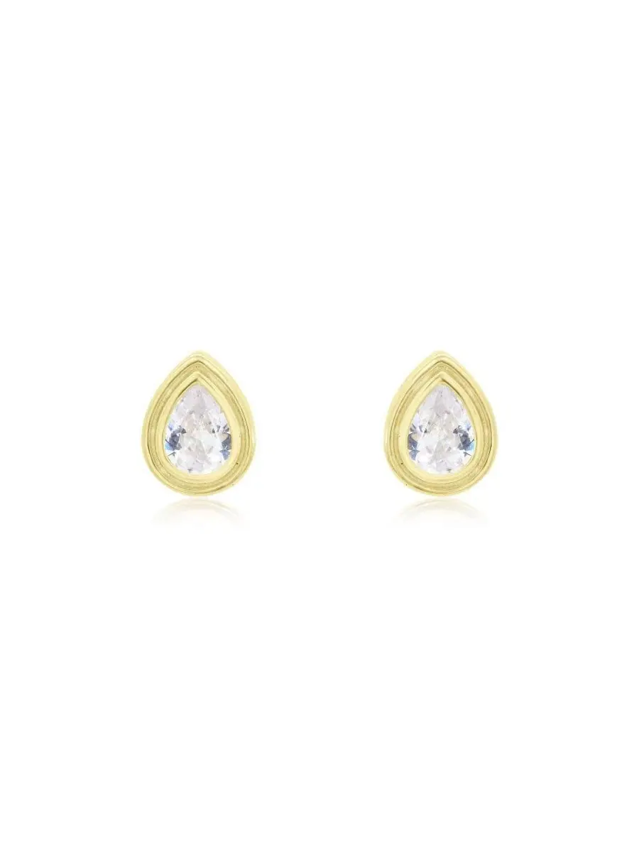 Серьги-пусеты с двумя грушевидными фианитами The Lovery, Cubic Zirconia — изображение 3 из 3