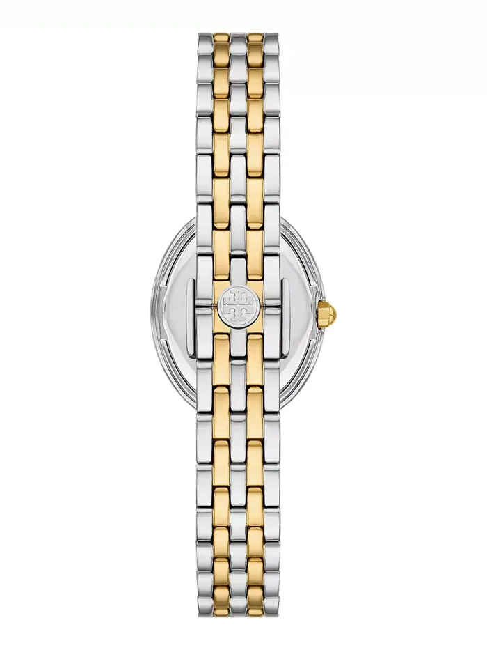 Женские часы The Oval с двухцветным браслетом из нержавеющей стали, 28 мм Tory Burch — изображение 3 из 3