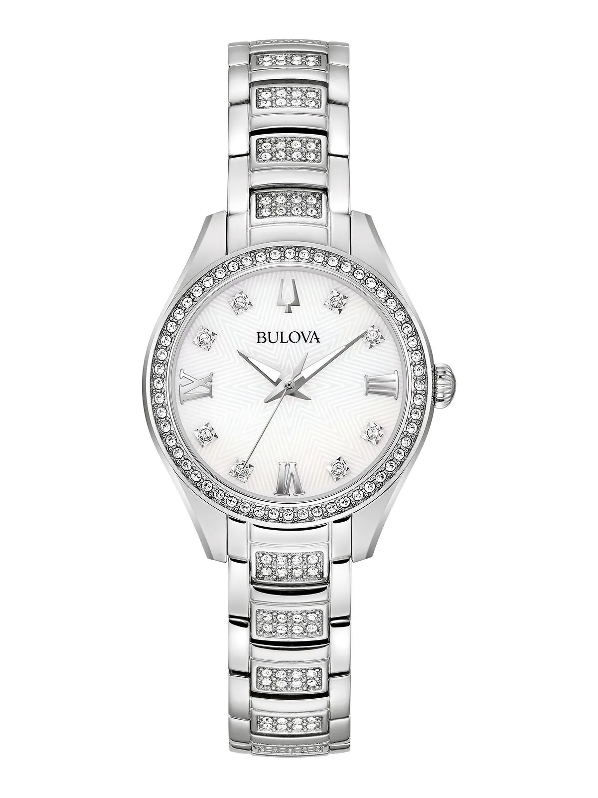 Женские часы-браслет из нержавеющей стали с кристаллами, 29 мм Bulova — изображение 1 из 3, оттенок серебристый