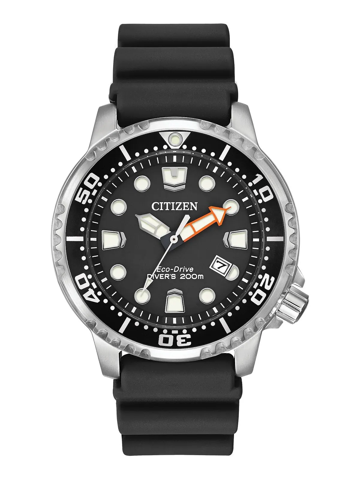 Мужские часы Eco-Drive Promaster Dive с черным каучуковым ремешком, 44 мм Citizen