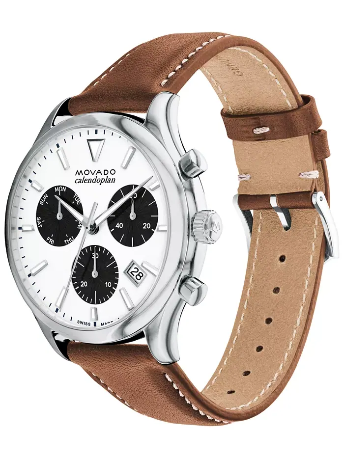 Мужские наручные часы Heritage Cognac Brown с ремешком из натуральной кожи, 43 мм Movado — изображение 2 из 5