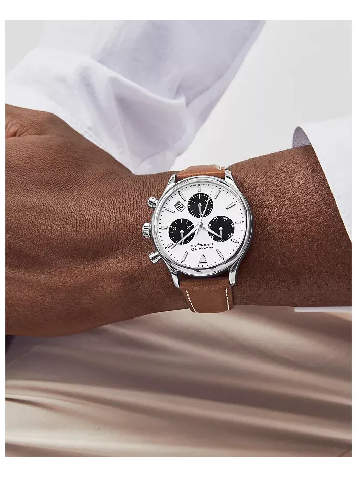 Мужские наручные часы Heritage Cognac Brown с ремешком из натуральной кожи, 43 мм Movado — изображение 4 из 5
