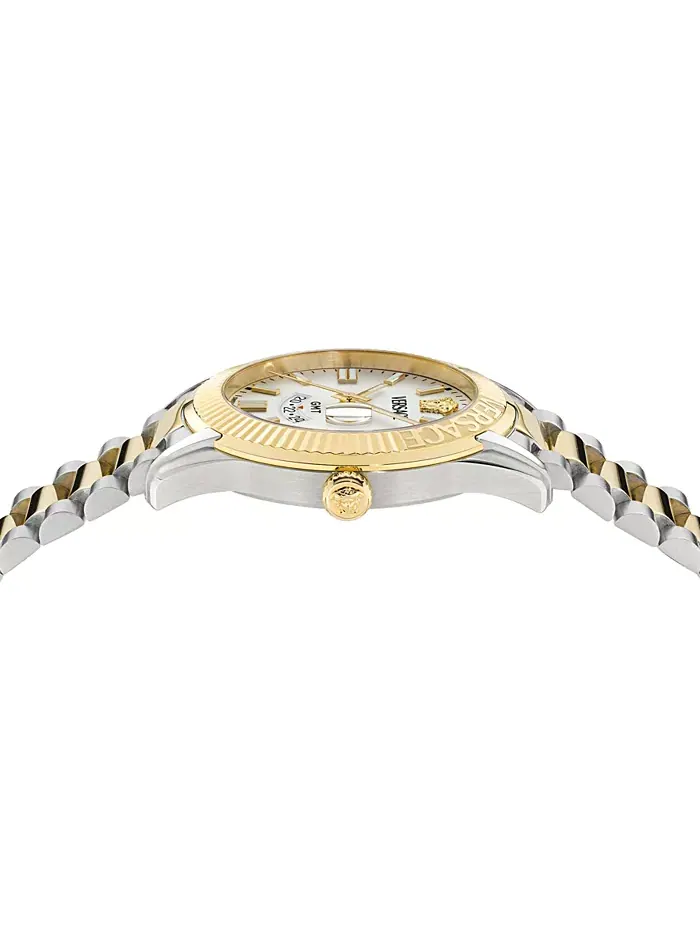 Мужские часы Swiss Apodis GMT с двухцветным браслетом 41mm Versace — изображение 2 из 3