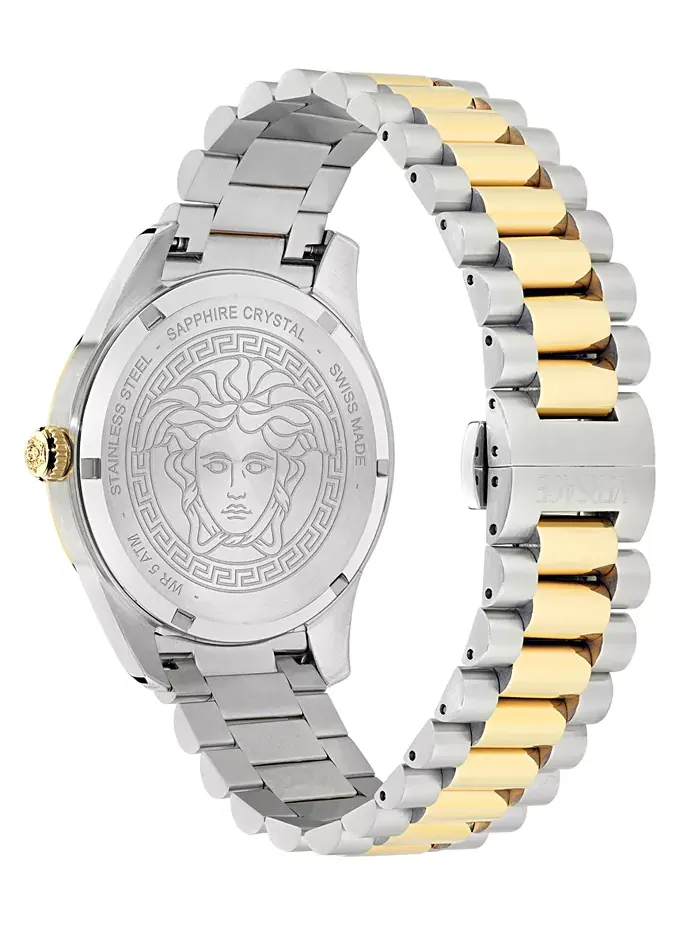 Мужские часы Swiss Apodis GMT с двухцветным браслетом 41mm Versace — изображение 3 из 3