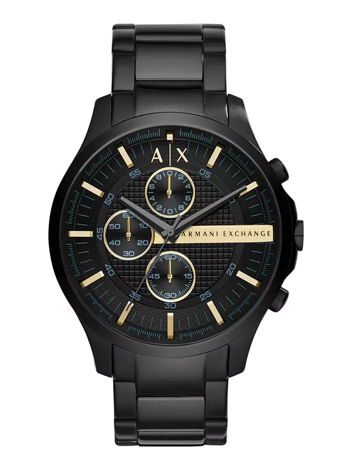 Мужские хронографические часы на стальном браслете, черные, 46 мм A|X Armani Exchange