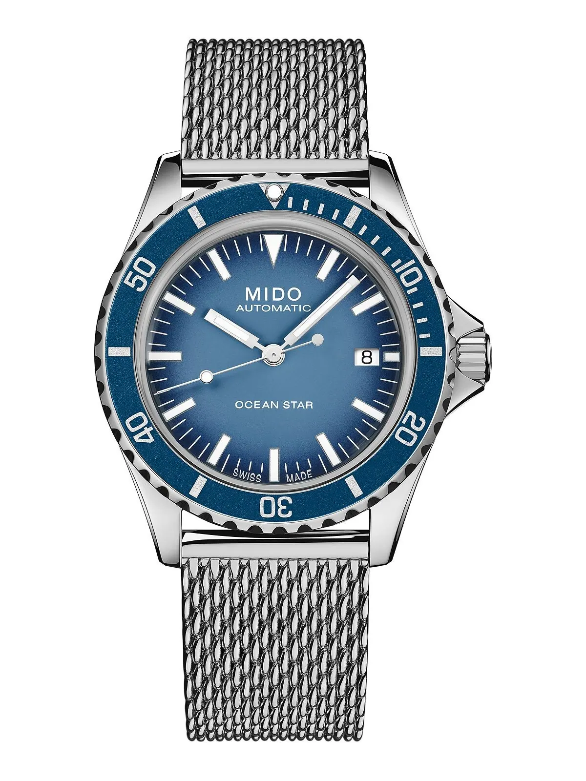 Швейцарские автоматические часы унисекс Ocean Star Tribute из нержавеющей стали с сетчатым — изображение 1 из 4