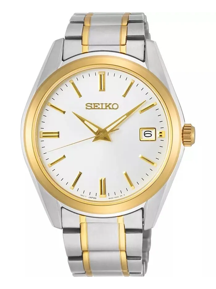 Мужские двухцветные часы-браслет из нержавеющей стали Essentials 40,2 мм Seiko — изображение 1 из 5