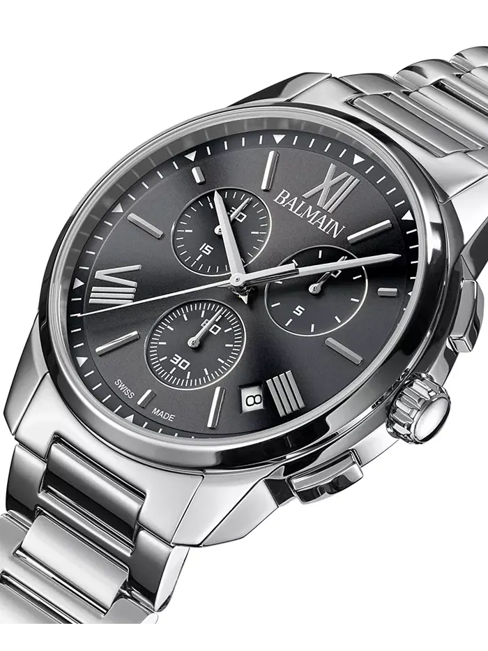 Мужские часы Swiss Chronograph Madrigal на стальном браслете, 42 мм Balmain — изображение 2 из 6