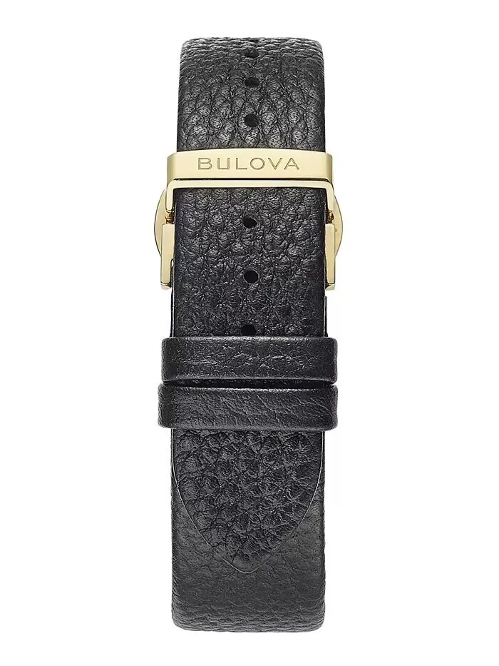 Мужские часы Frank Sinatra My Way с черным кожаным ремешком, 29,5 x 47 мм Bulova — изображение 3 из 15