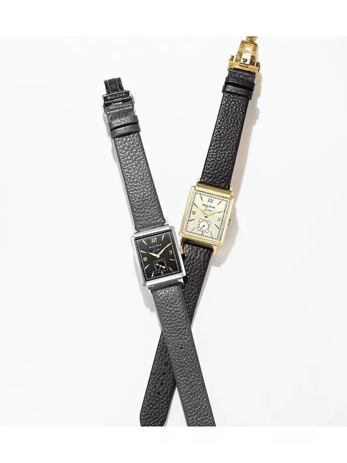 Мужские часы Frank Sinatra My Way с черным кожаным ремешком, 29,5 x 47 мм Bulova — изображение 6 из 15
