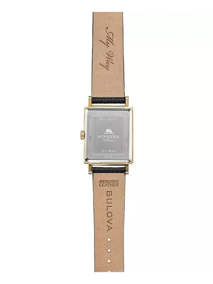 Мужские часы Frank Sinatra My Way с черным кожаным ремешком, 29,5 x 47 мм Bulova — изображение 8 из 15