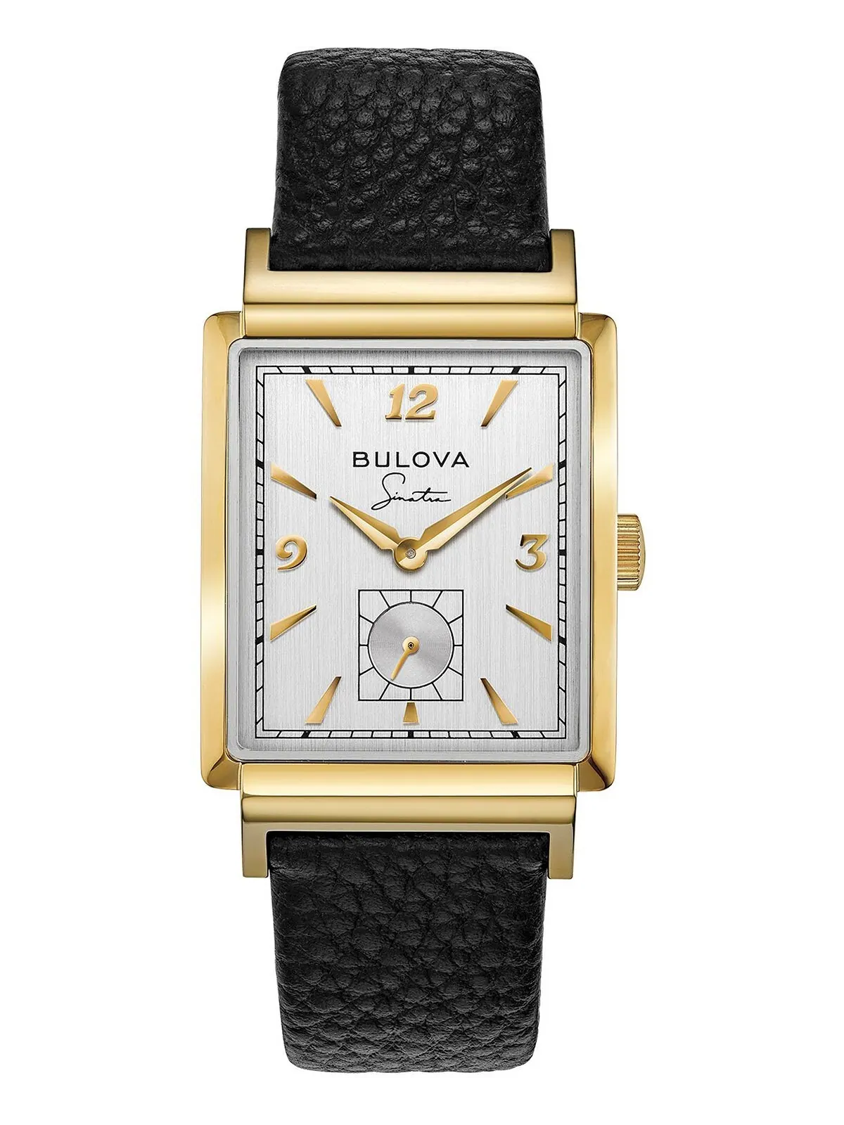 Мужские часы Frank Sinatra My Way с черным кожаным ремешком, 29,5 x 47 мм Bulova