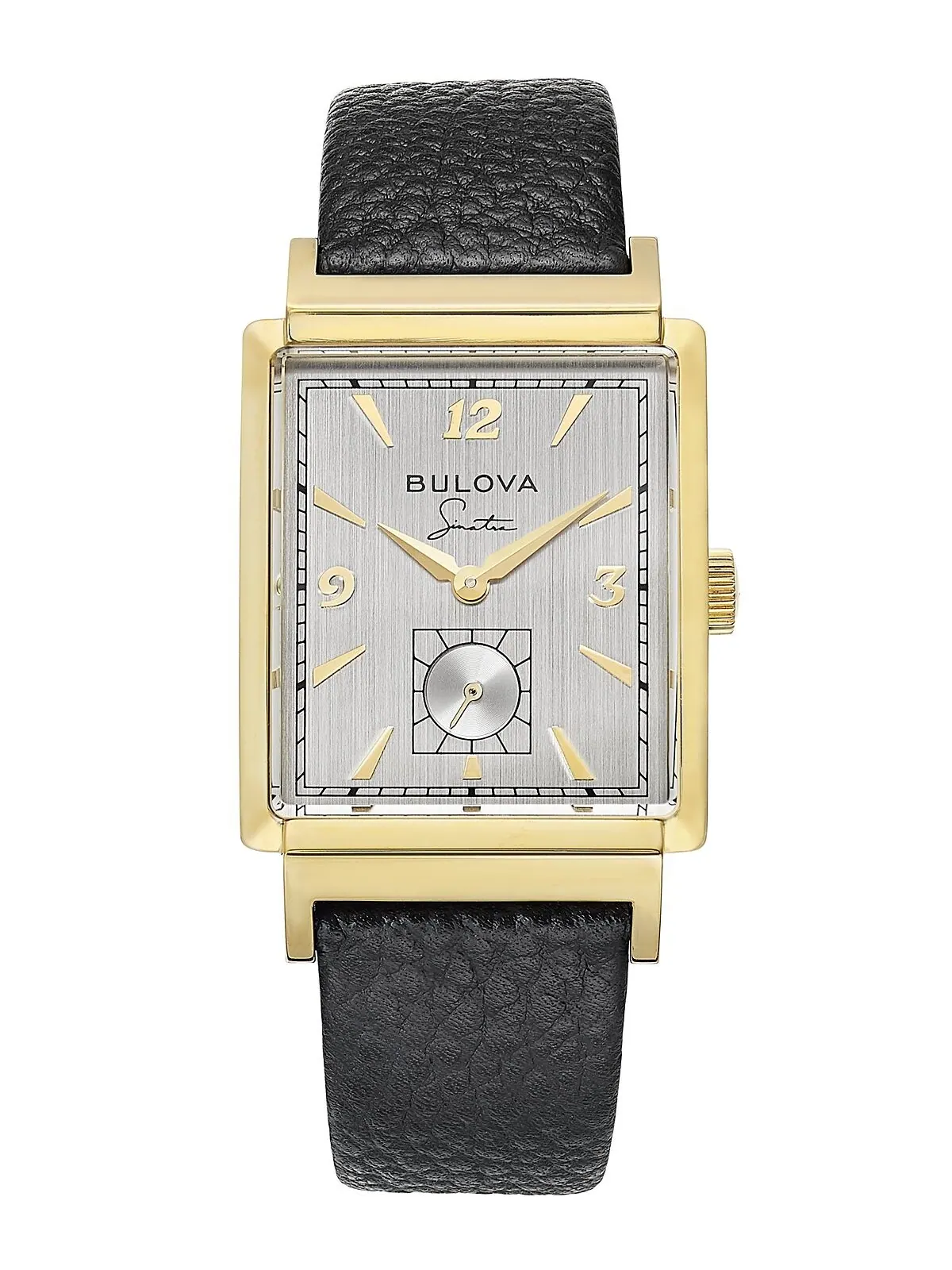 Мужские часы Frank Sinatra My Way с черным кожаным ремешком, 29,5 x 47 мм Bulova — изображение 5 из 15, оттенок белый