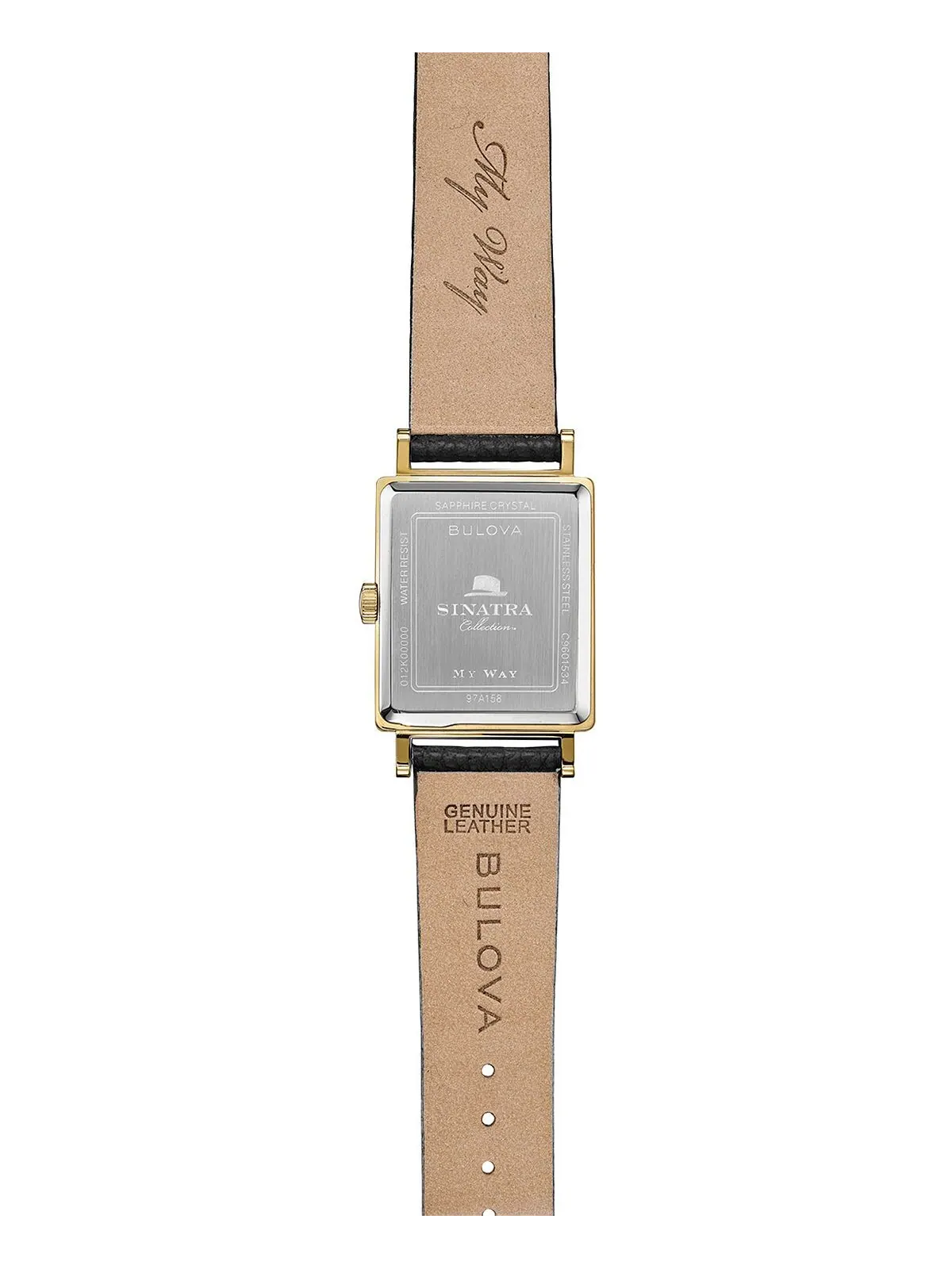 Мужские часы Frank Sinatra My Way с черным кожаным ремешком, 29,5 x 47 мм Bulova — изображение 8 из 15, оттенок белый