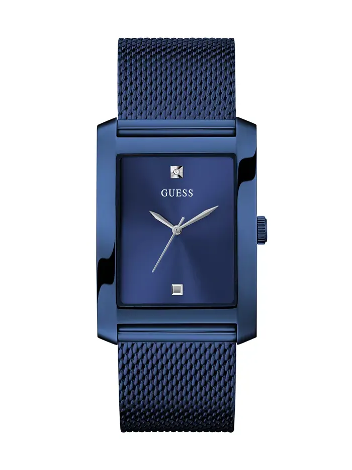 Мужские аналоговые часы с синей сетчатой лентой, 34 мм GUESS