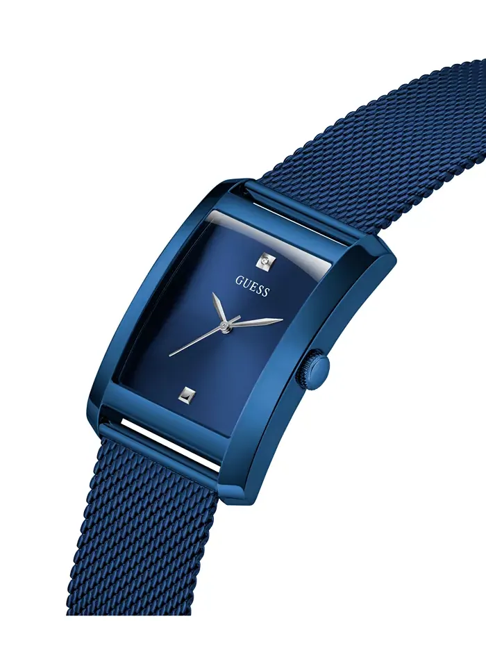 Мужские аналоговые часы с синей сетчатой лентой, 34 мм GUESS — изображение 4 из 5