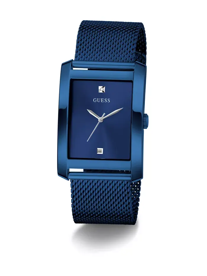 Мужские аналоговые часы с синей сетчатой лентой, 34 мм GUESS — изображение 5 из 5