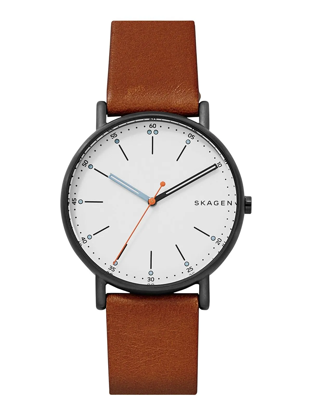 Мужские часы Signatur с коричневым кожаным ремешком 40 мм SKW6374 Skagen