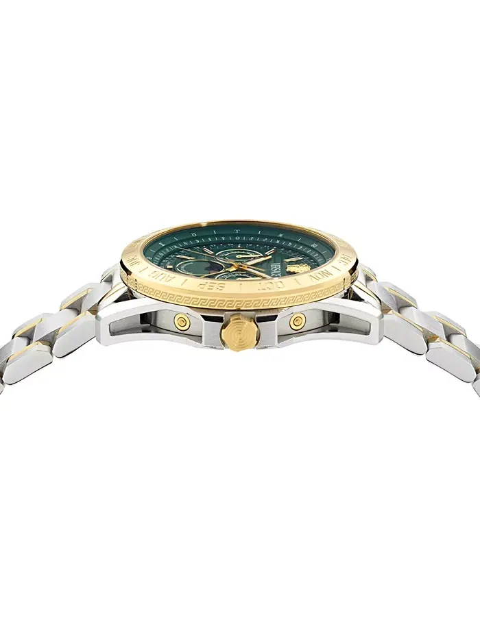 Мужские часы Swiss V-Galaxy Moonphase с двухцветным браслетом из нержавеющей стали, 43 мм Versace — изображение 2 из 5
