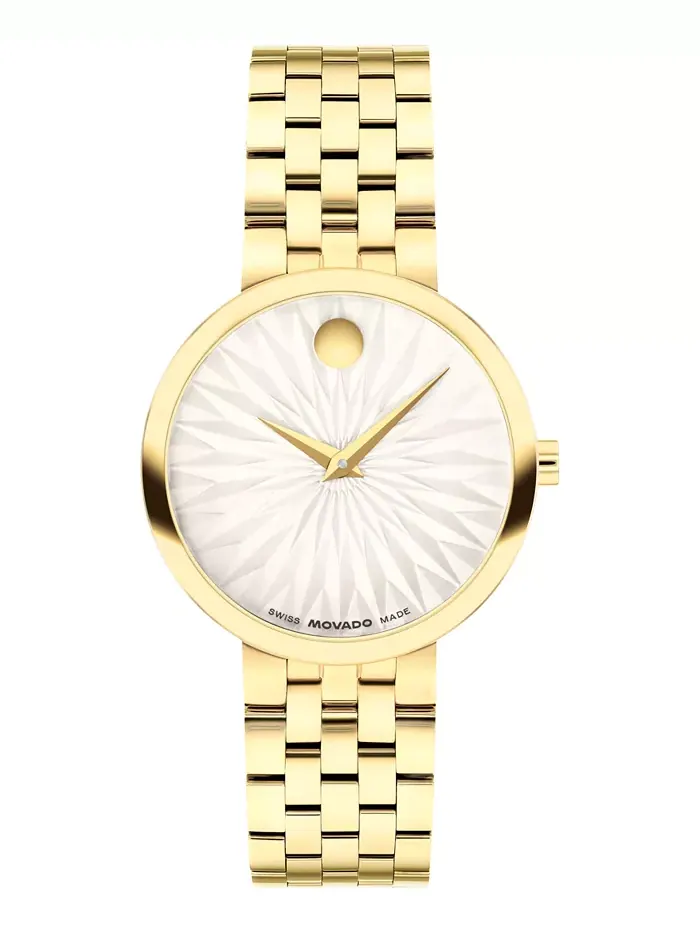 Женские часы Museum Classic Swiss Quartz с желтым PVD-покрытием, 29.5 мм Movado — изображение 1 из 3