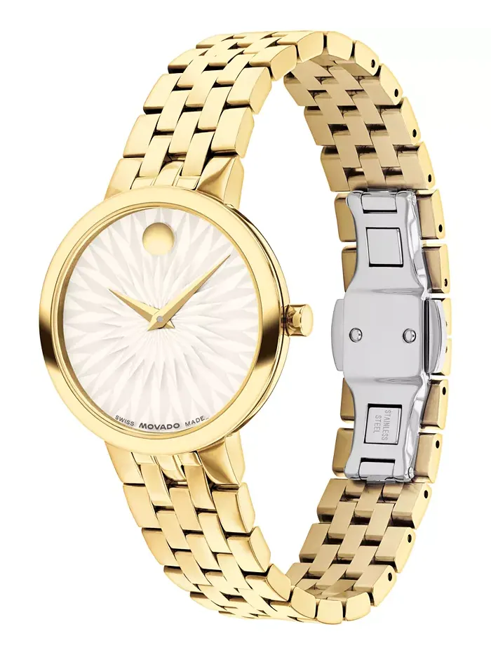 Женские часы Museum Classic Swiss Quartz с желтым PVD-покрытием, 29.5 мм Movado — изображение 2 из 3