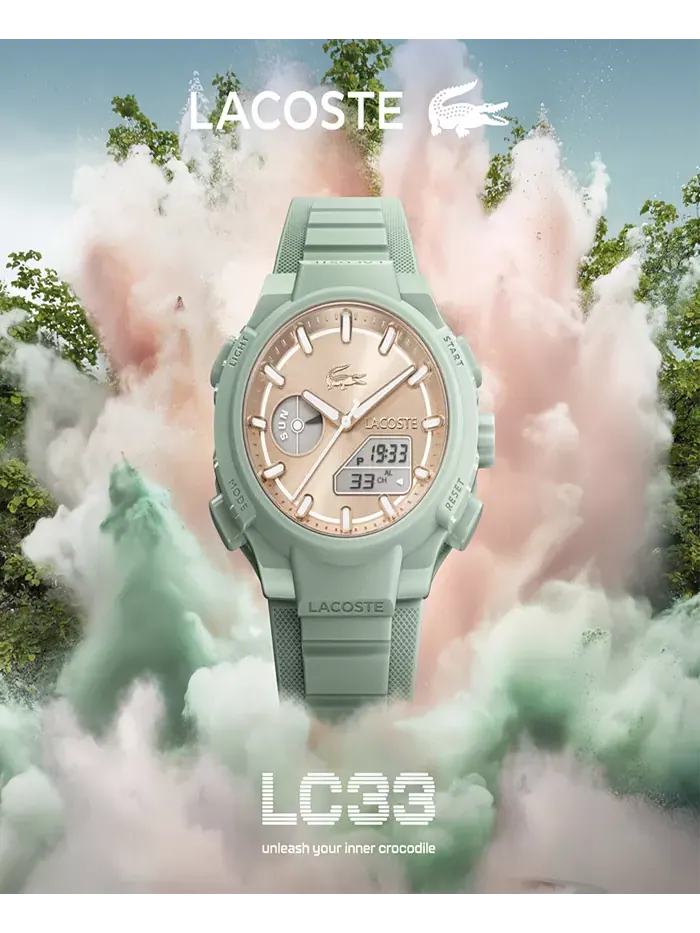 Женские часы LC33 с зеленым силиконовым ремешком, 40 мм Lacoste — изображение 10 из 13