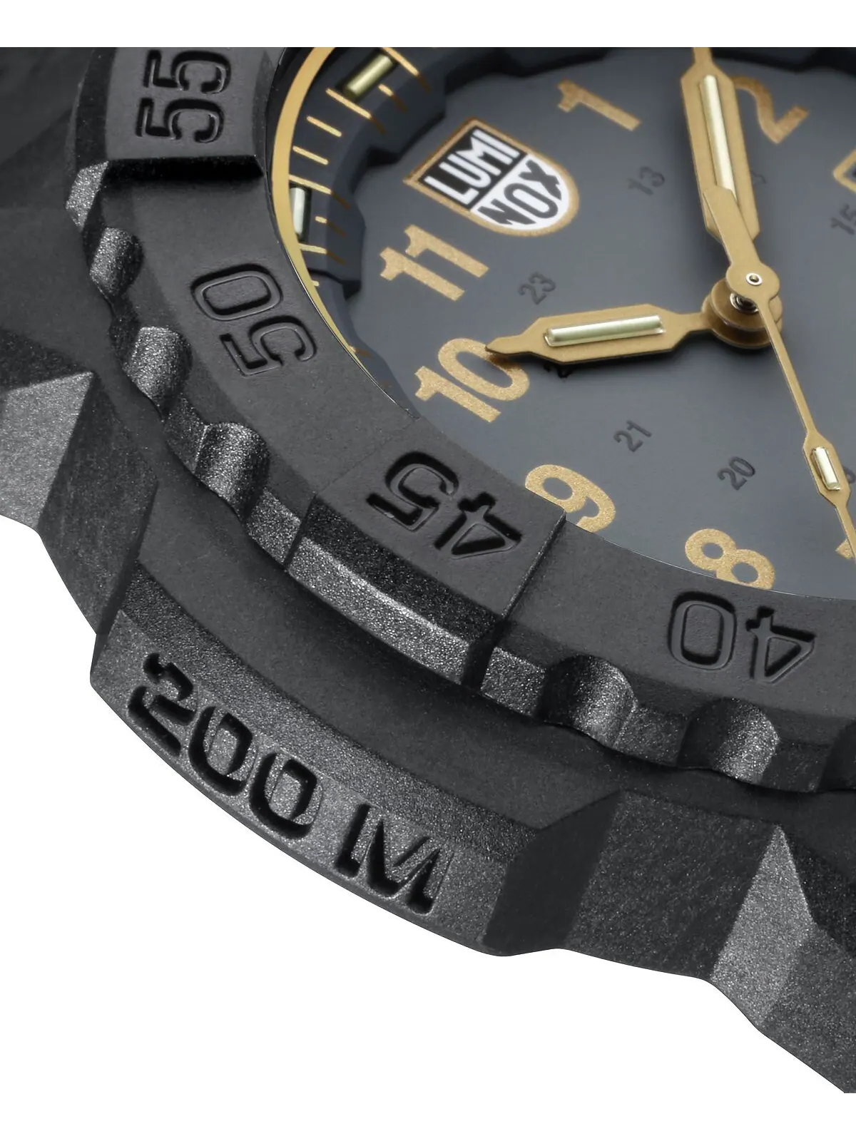 Мужские часы Swiss Navy Seal Military Dive, золотой, черный, каучуковый ремешок, 45 мм Luminox — изображение 4 из 8