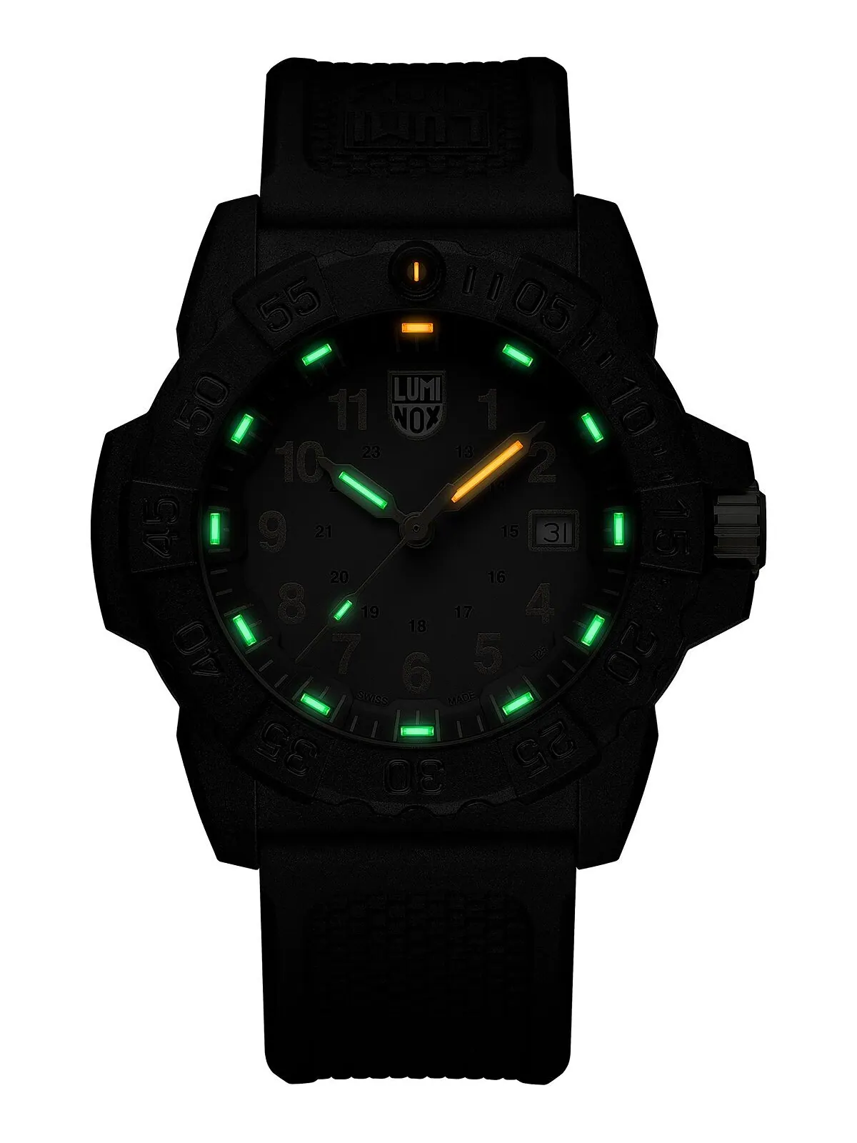 Мужские часы Swiss Navy Seal Military Dive, золотой, черный, каучуковый ремешок, 45 мм Luminox — изображение 7 из 8