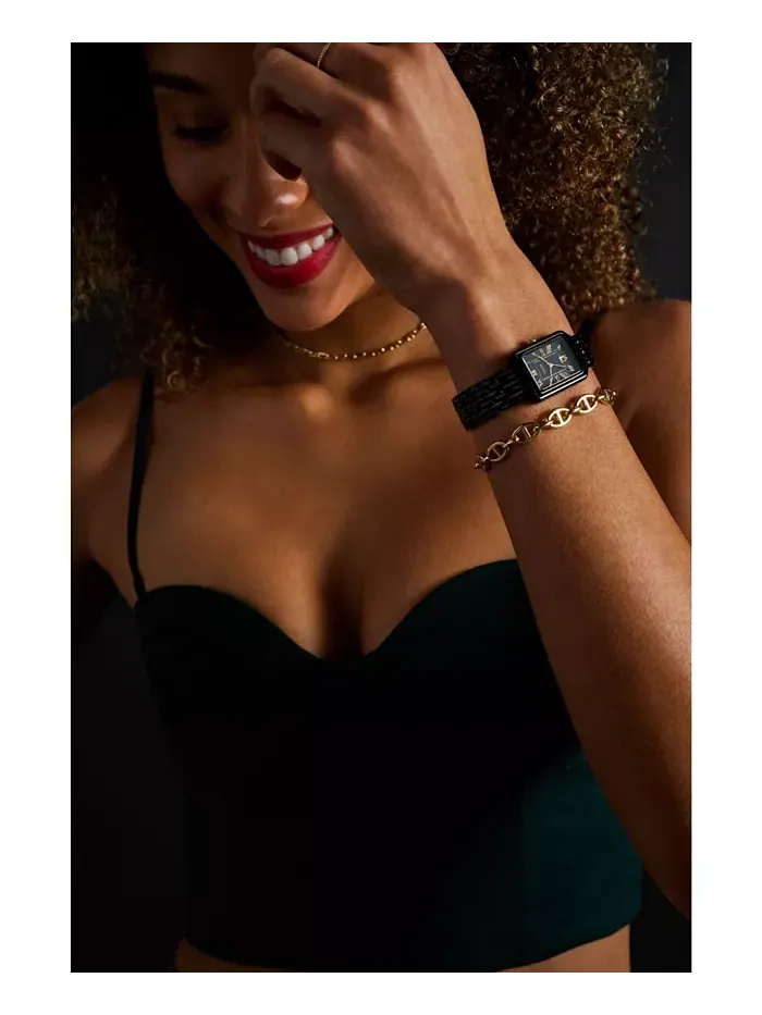 Женские часы Raquel Three-Hand Date, черные, из нержавеющей стали, 23 мм Fossil — изображение 7 из 7