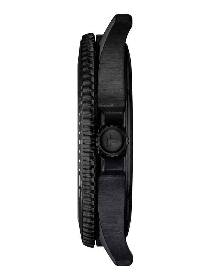 Мужские часы Swiss Seastar 1000 с черным PVD-покрытием на стальном браслете, 40 мм Tissot — изображение 2 из 5