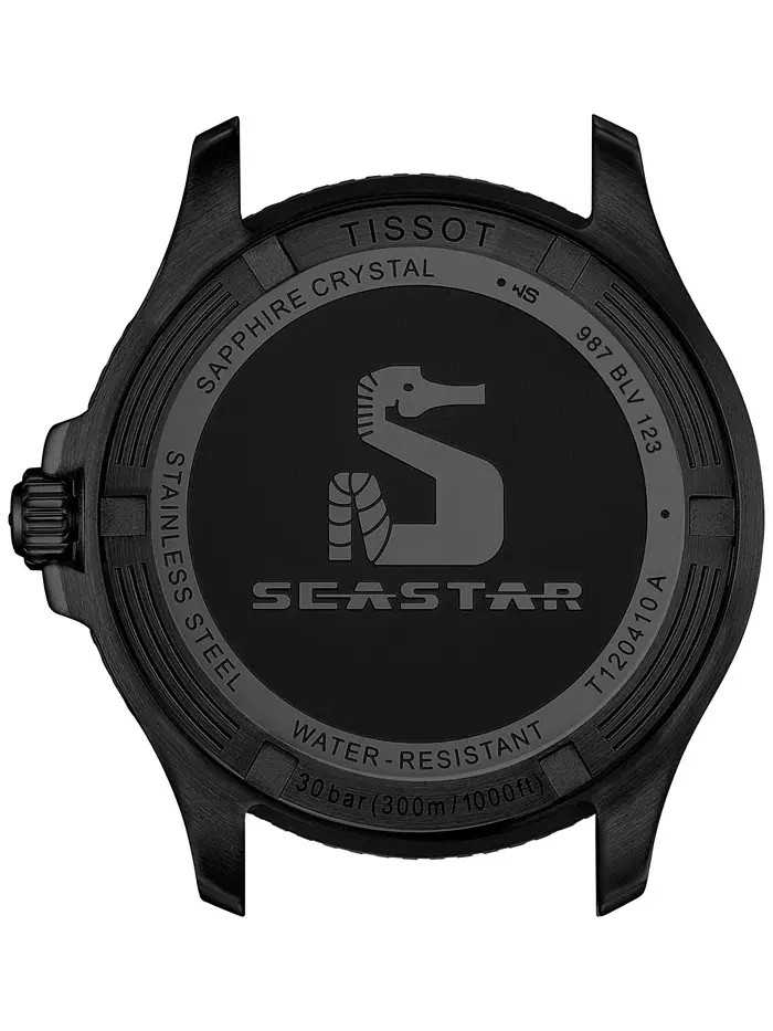 Мужские часы Swiss Seastar 1000 с черным PVD-покрытием на стальном браслете, 40 мм Tissot — изображение 3 из 5